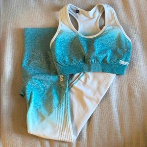 Gymshark Ombré Blue Sports Bra and Leggings